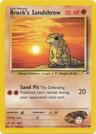 Brock's Sandshrew (72) 072  - Unlimited Gym Heroes - Common
