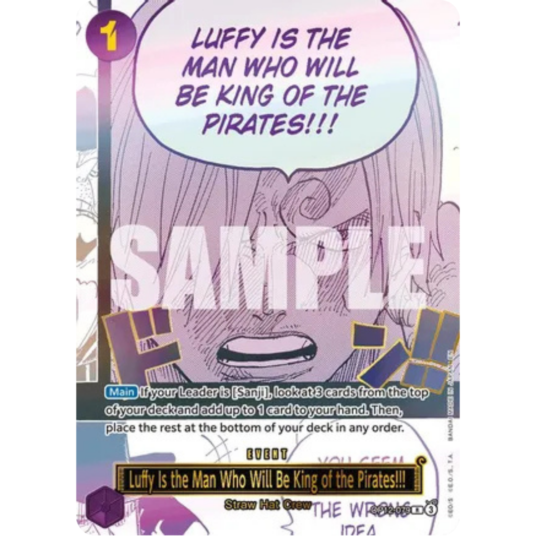 Luffy Is the Man Who Will Be King of the Pirates!!! (Japanese Version 3rd Anniversary Set) (OP12-079) - One Piece Promotion Cards Foil