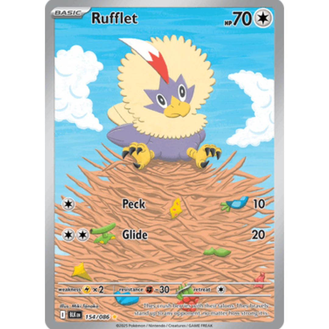 Rufflet 154/086  - Holofoil SV Black Bolt - Illustration Rare