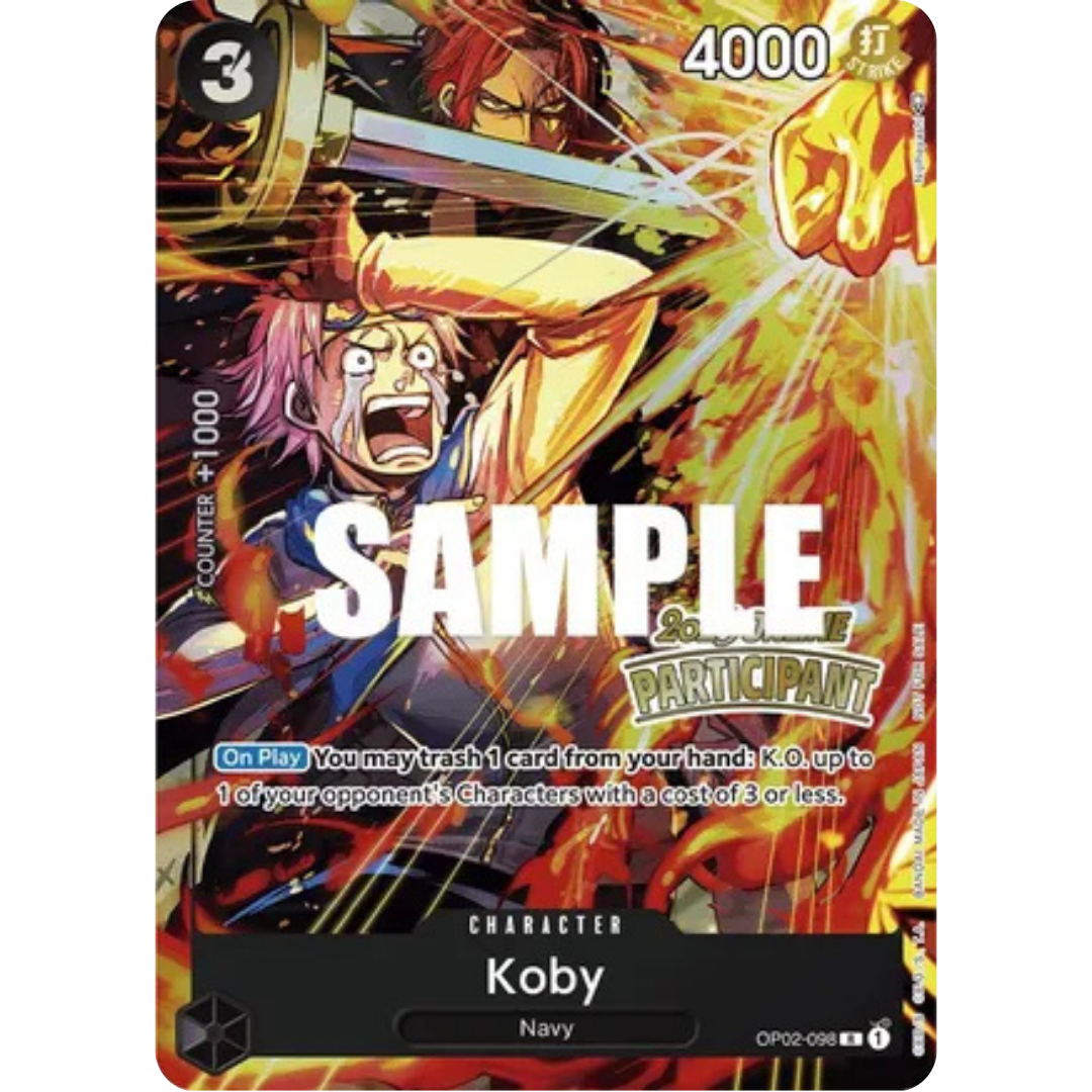 Koby (Offline Regional 2023) [Participant] (OP02-098) - One Piece Promotion Cards Foil