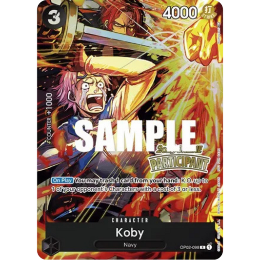 Koby (Offline Regional 2023) [Participant] (OP02-098) - One Piece Promotion Cards Foil