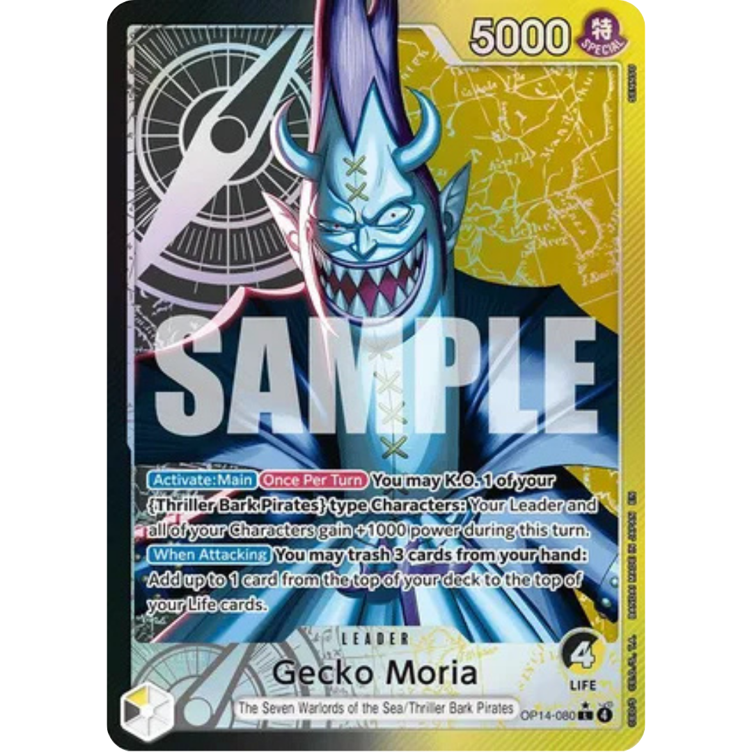 Gecko Moria - OP14-080 (Alternate Art) (OP14-080) - The Azure Sea's Seven Foil