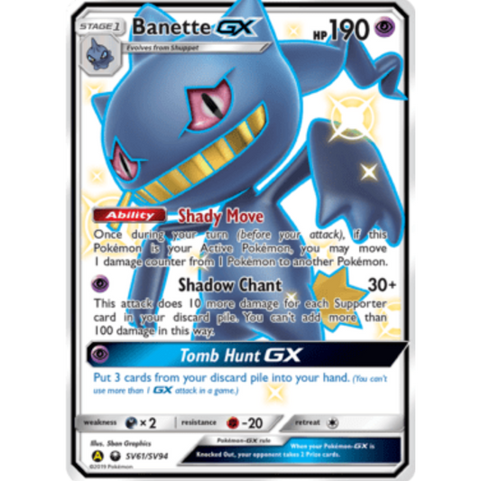Banette GX SV61/SV94  - Holofoil Hidden Fates Shiny Vault - Shiny Holo Rare