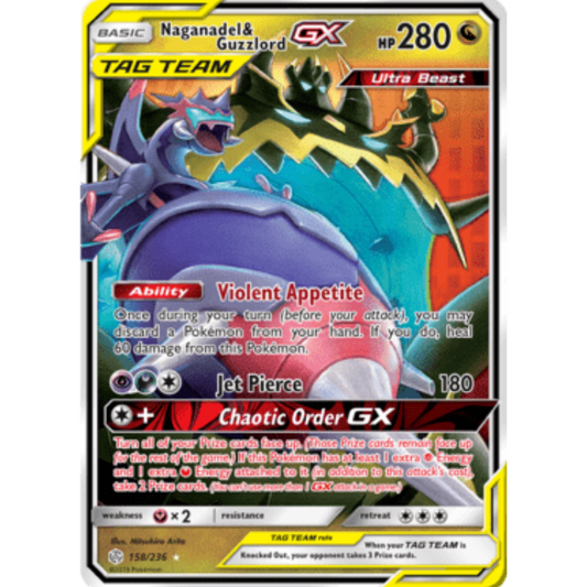 Naganadel & Guzzlord GX 158/236  - Holofoil SM  Cosmic Eclipse - Ultra Rare