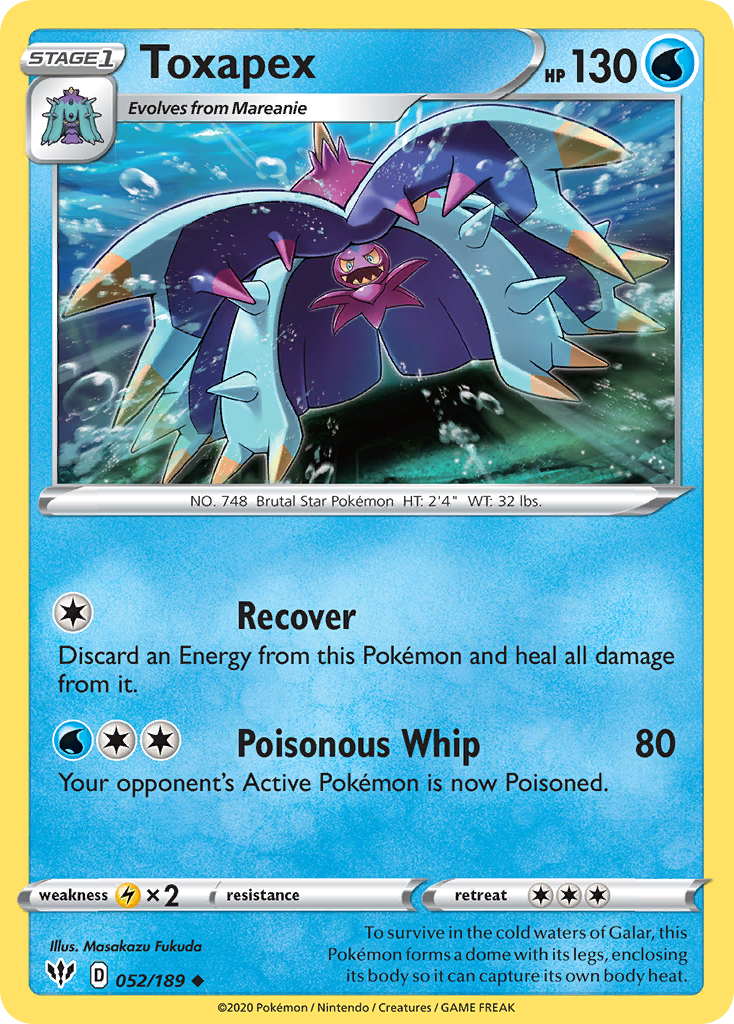 Toxapex 052  SWSH03 Darkness Ablaze - Uncommon