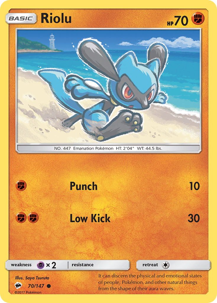 Riolu 070  SM  Burning Shadows - Common