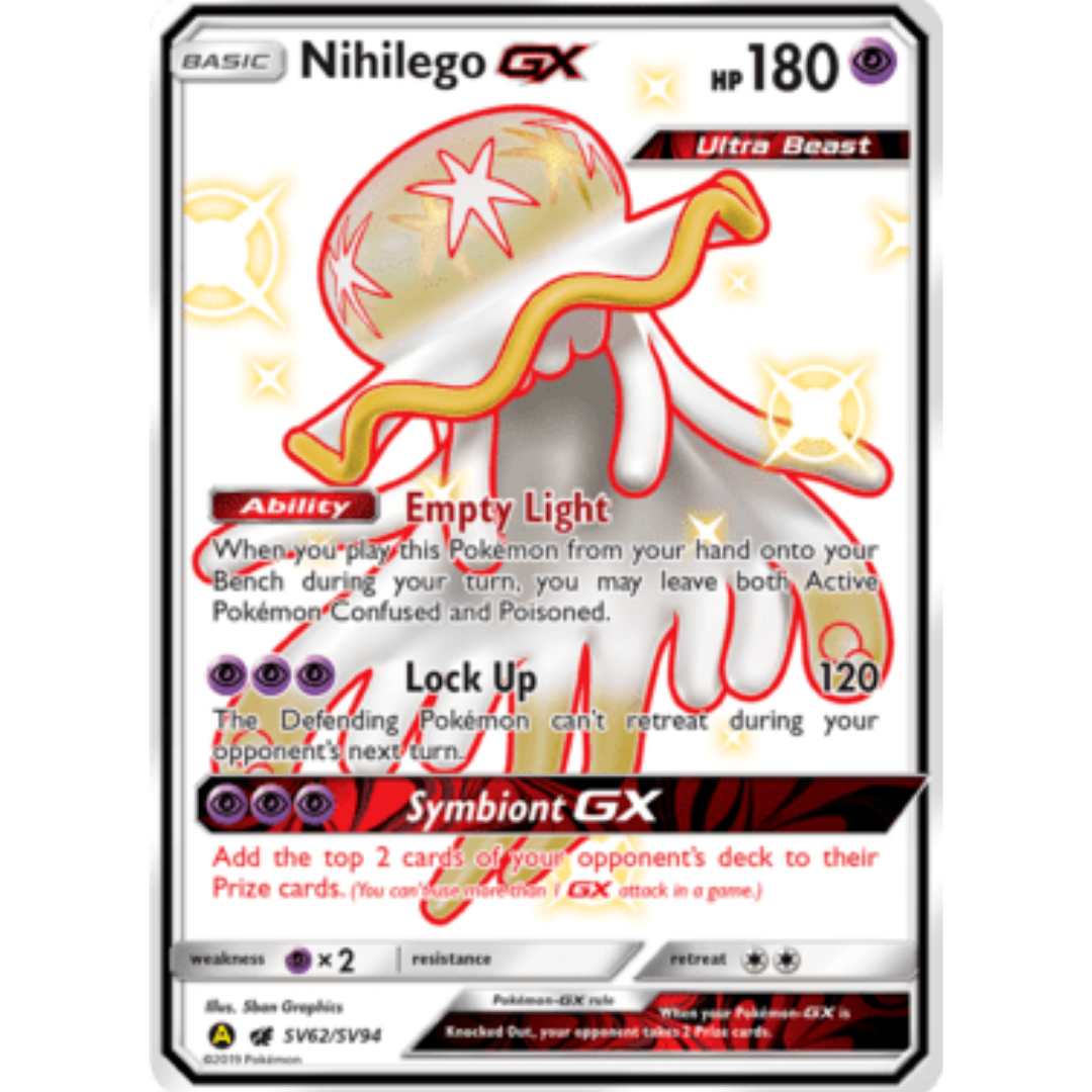 Nihilego GX/SV94  - Holofoil Hidden Fates Shiny Vault - Shiny Holo Rare