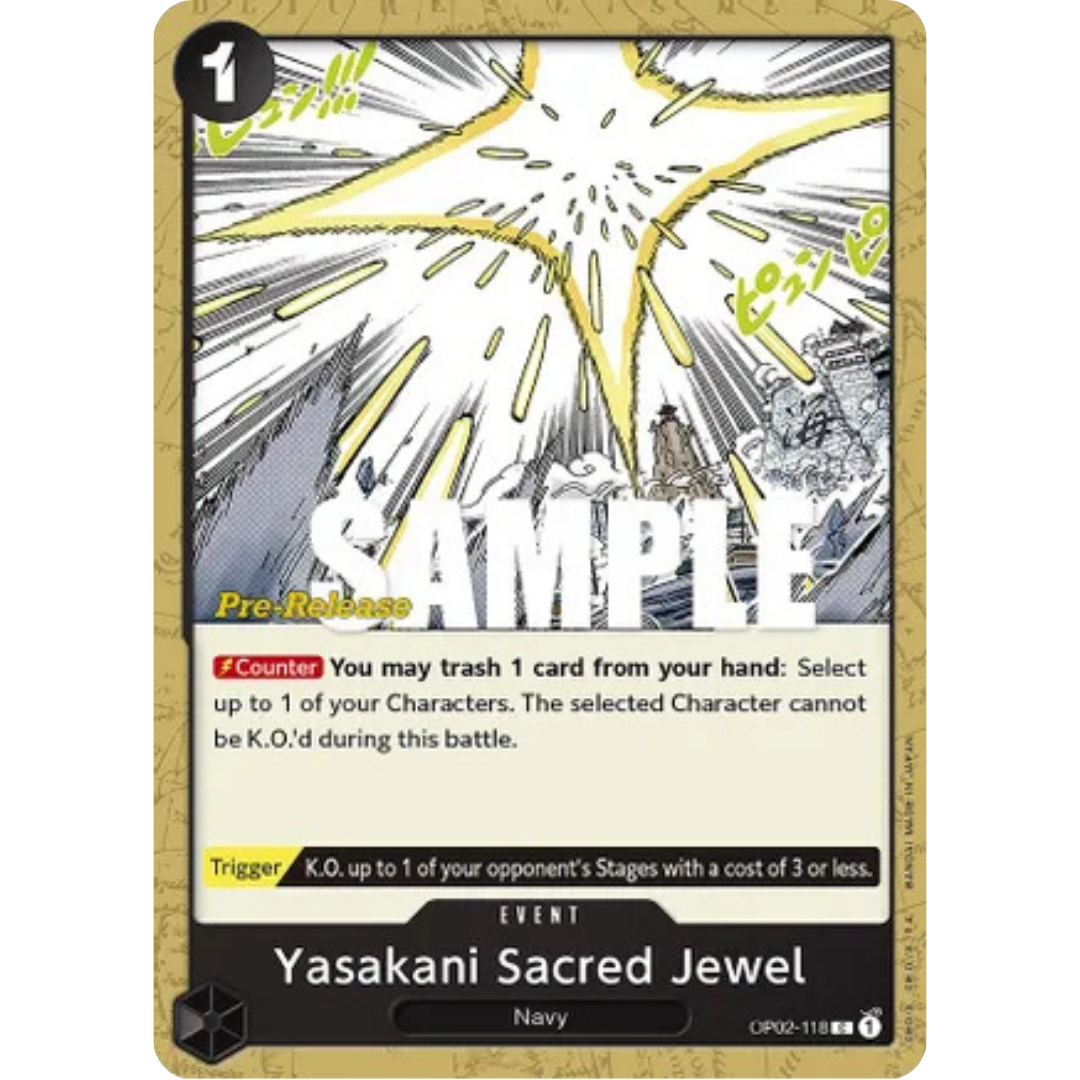 Yasakani Sacred Jewel (OP02-118) - Paramount War Pre-Release Cards