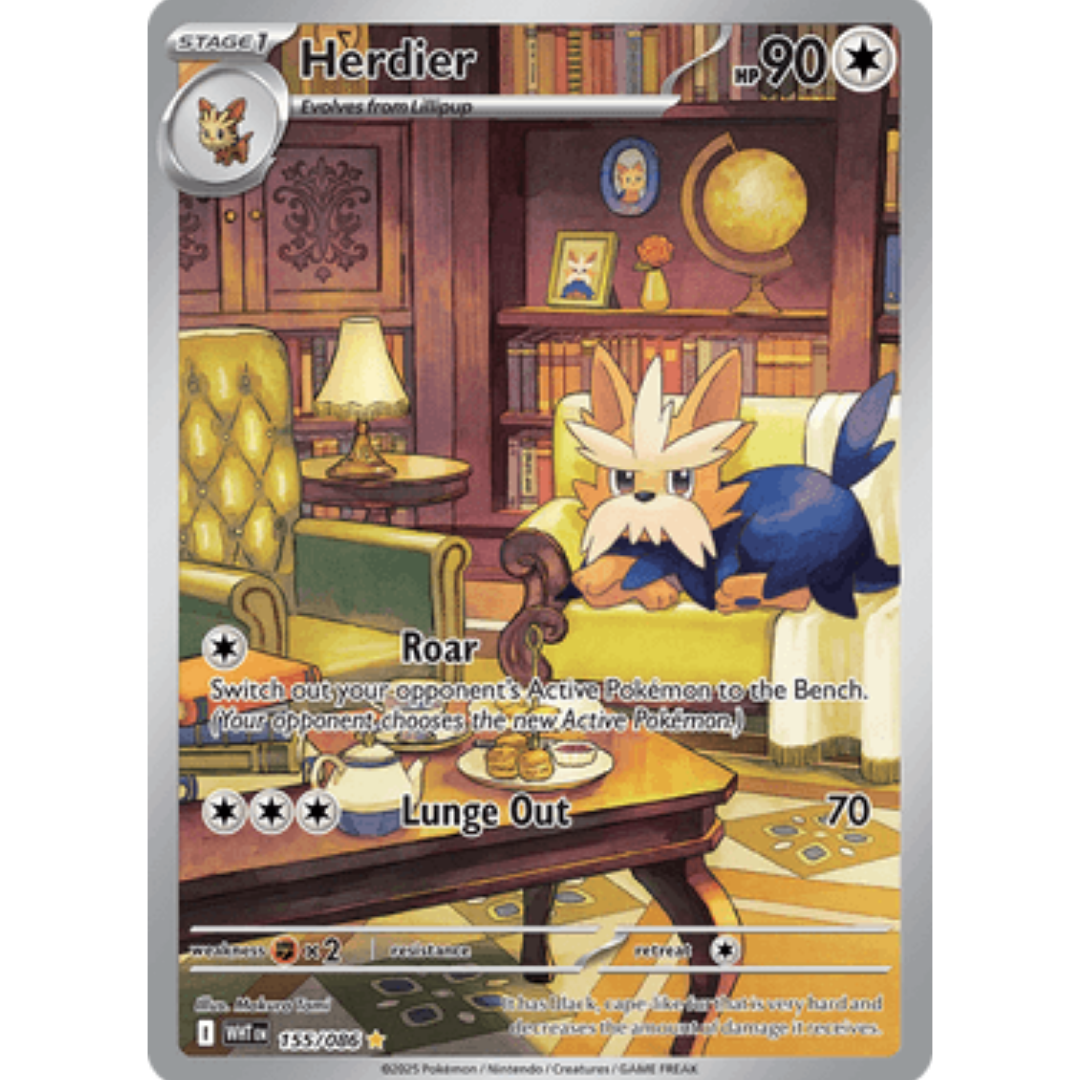 Herdier 155/086  - Holofoil SV White Flare - Illustration Rare