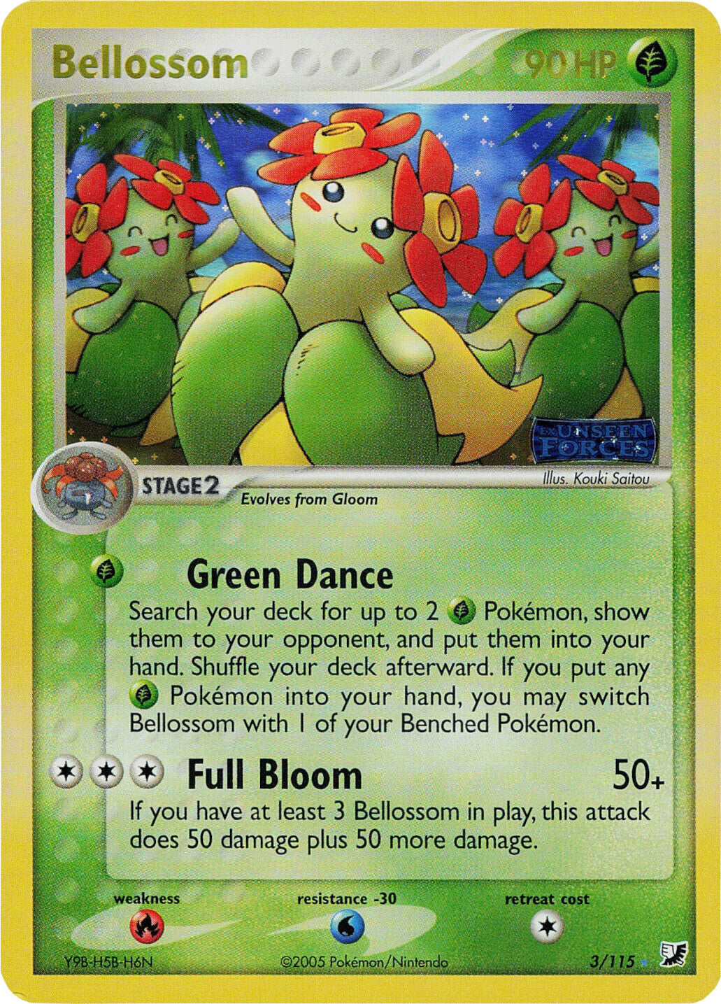 Bellossom  - Reverse Holofoil Unseen Forces - Holo Rare