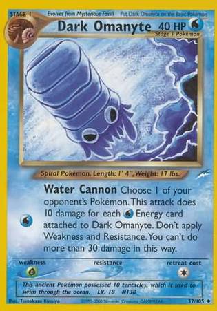 Dark Omanyte 037  - Unlimited Neo Destiny - Uncommon