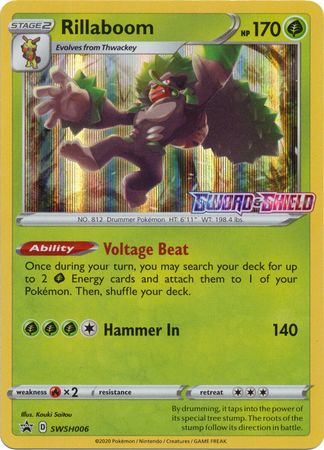 Rillaboom SWSH006  - Holofoil SWSH Sword & Shield Promo Cards - Promo