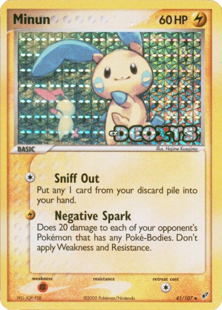 Minun  - Reverse Holofoil Deoxys - Uncommon