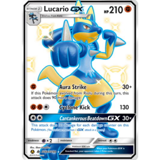 Lucario GX SV64/SV94  - Holofoil Hidden Fates Shiny Vault - Shiny Holo Rare