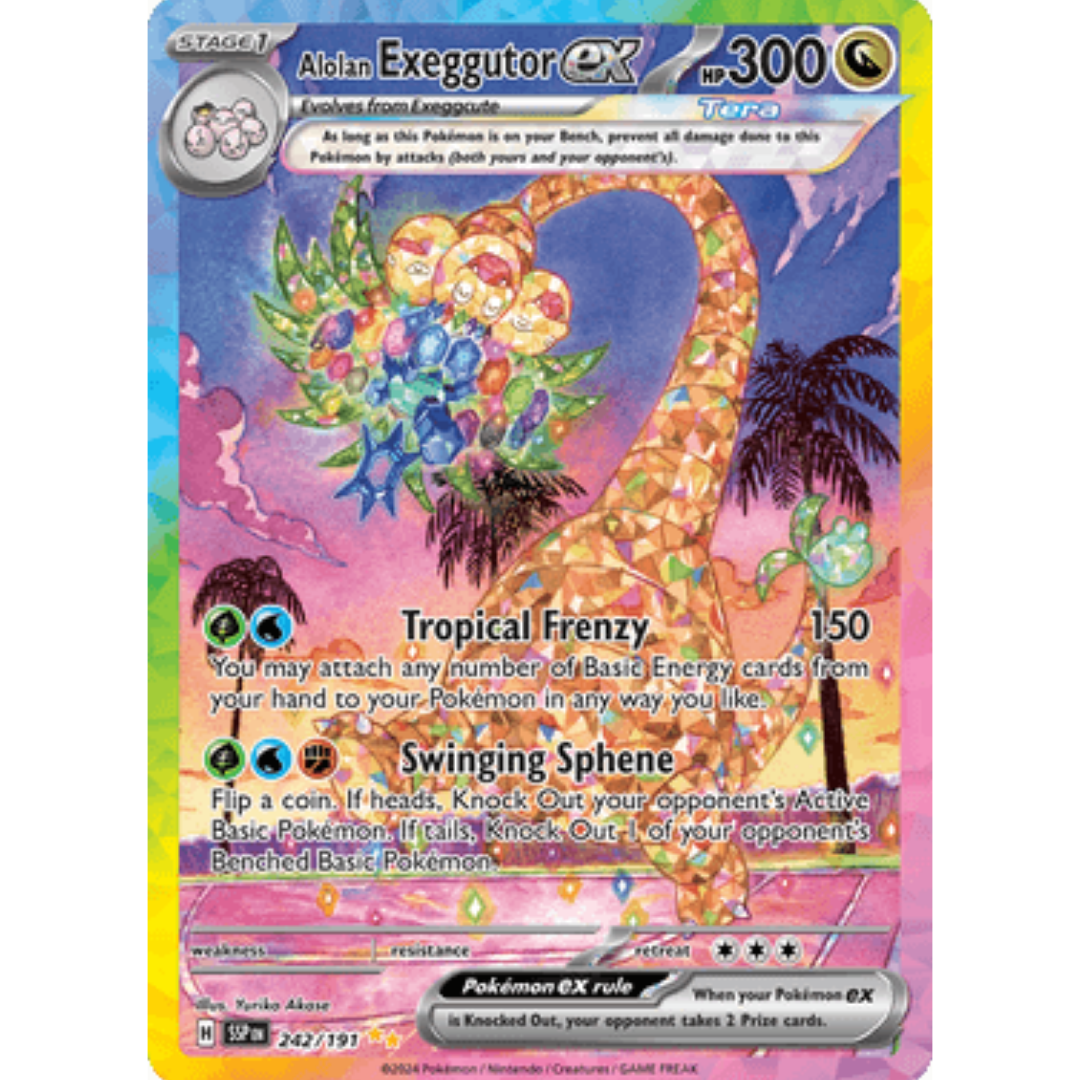 Alolan Exeggutor ex 242/191  - Holofoil SV08 Surging Sparks - Special Illustration Rare