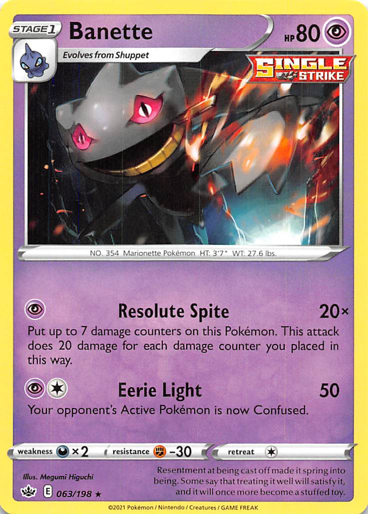 Banette 063  SWSH06 Chilling Reign - Rare