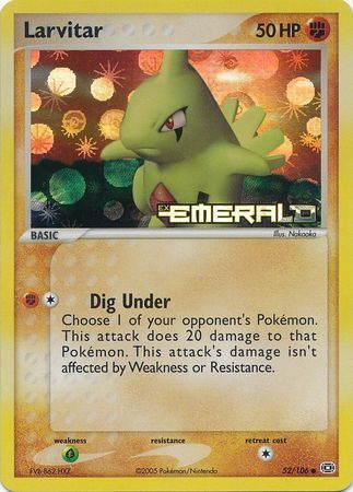 Larvitar  - Reverse Holofoil Emerald - Common
