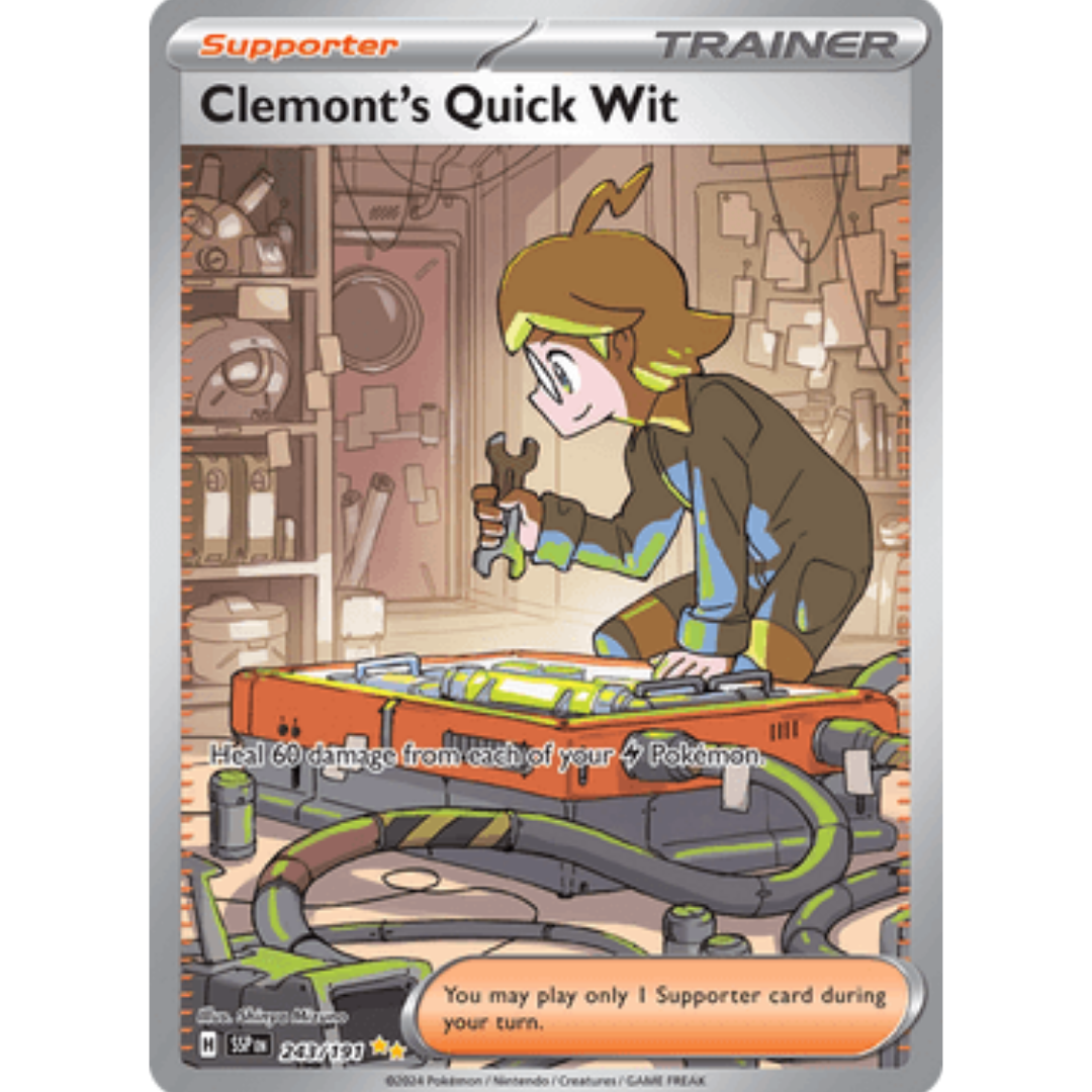 Clemont's Quick Wit 243/191  - Holofoil SV08 Surging Sparks - Special Illustration Rare