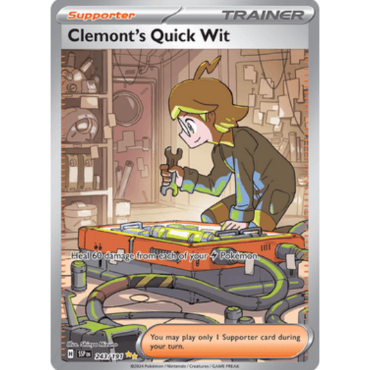 Clemont's Quick Wit 243/191  - Holofoil SV08 Surging Sparks - Special Illustration Rare