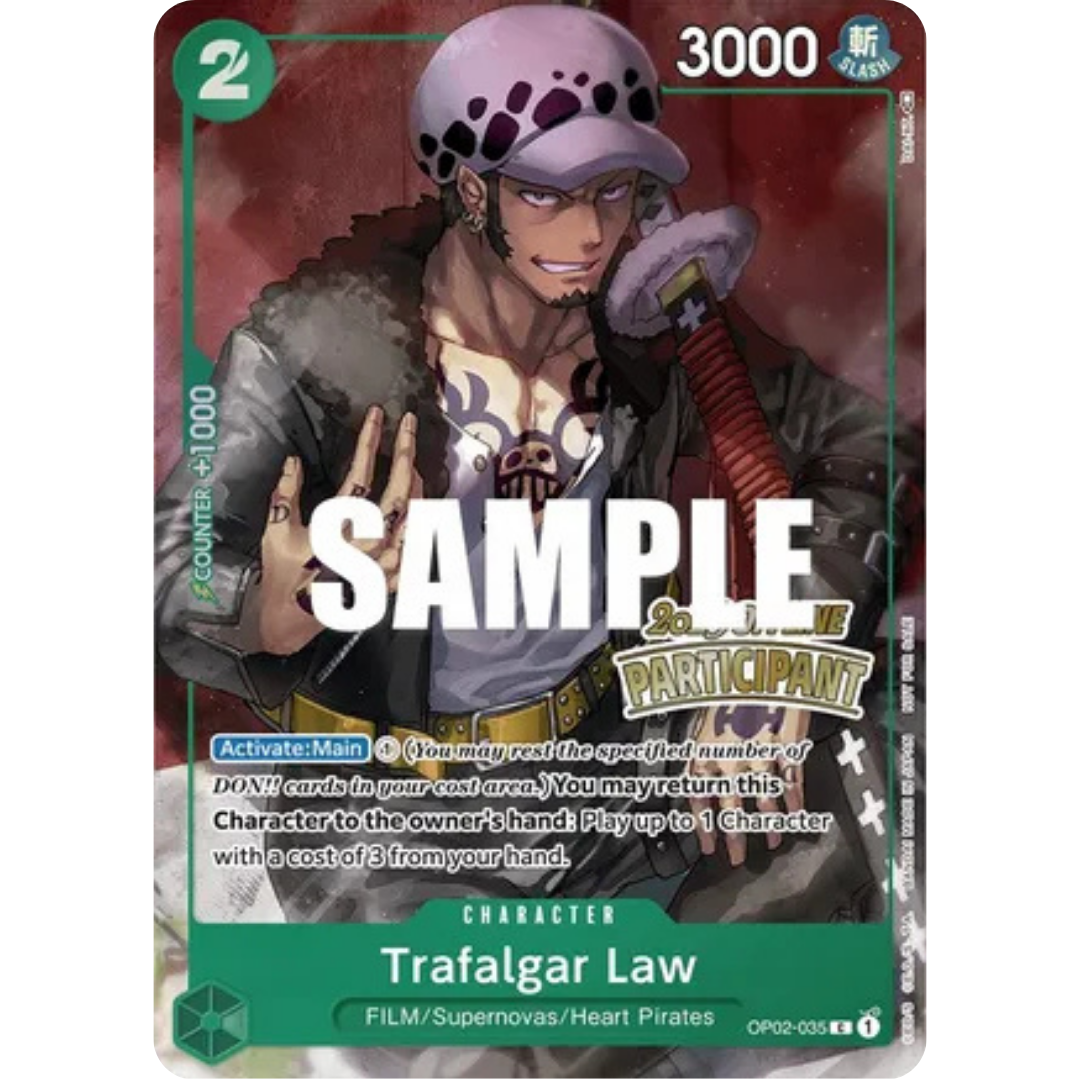 Trafalgar Law (Online Regional 2023) [Participant] (OP02-035) - One Piece Promotion Cards Foil
