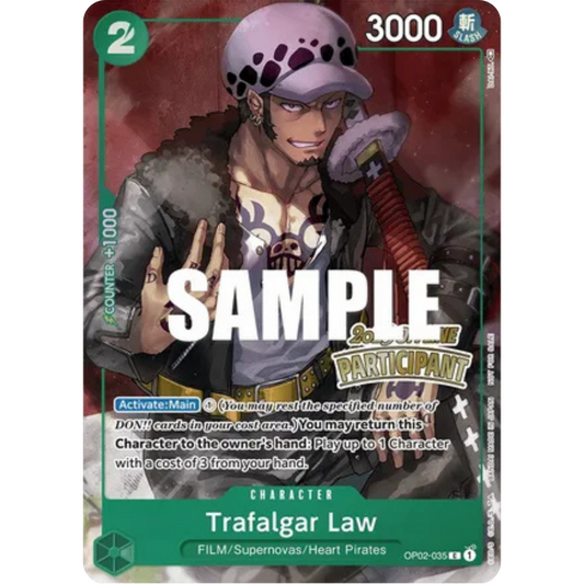 Trafalgar Law (Online Regional 2023) [Participant] (OP02-035) - One Piece Promotion Cards Foil