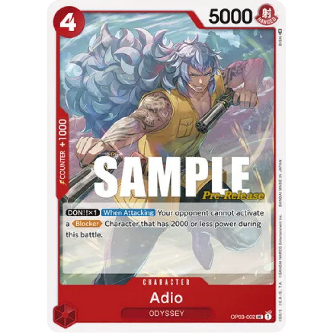 Adio (OP03-002) - Pillars of Strength Pre-Release Cards