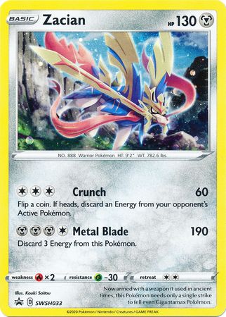 Zacian - SWSH033  - Holofoil SWSH Sword & Shield Promo Cards - Promo