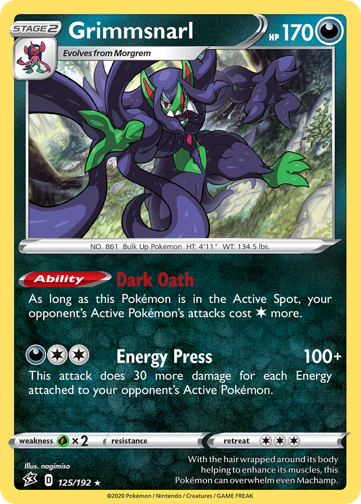 Grimmsnarl 125  - Holofoil SWSH02 Rebel Clash - Holo Rare