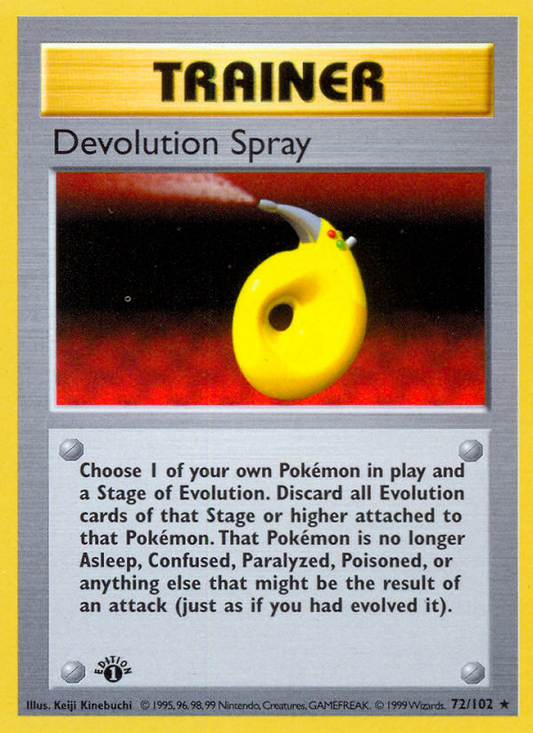 Devolution Spray 072/102  - 1st Edition Base Set Shadowless - Rare