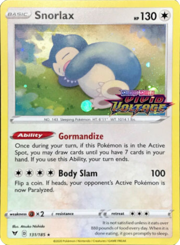 Snorlax 131/185  - Holofoil Miscellaneous Cards & Products - Promo