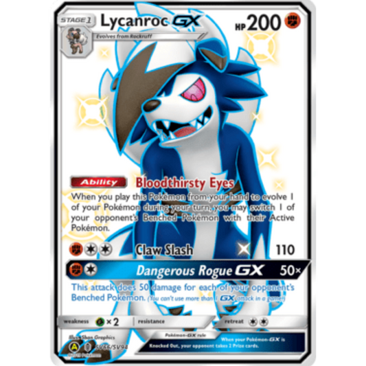 Lycanroc GX (SV66) SV66/SV94  - Holofoil Hidden Fates Shiny Vault - Shiny Holo Rare