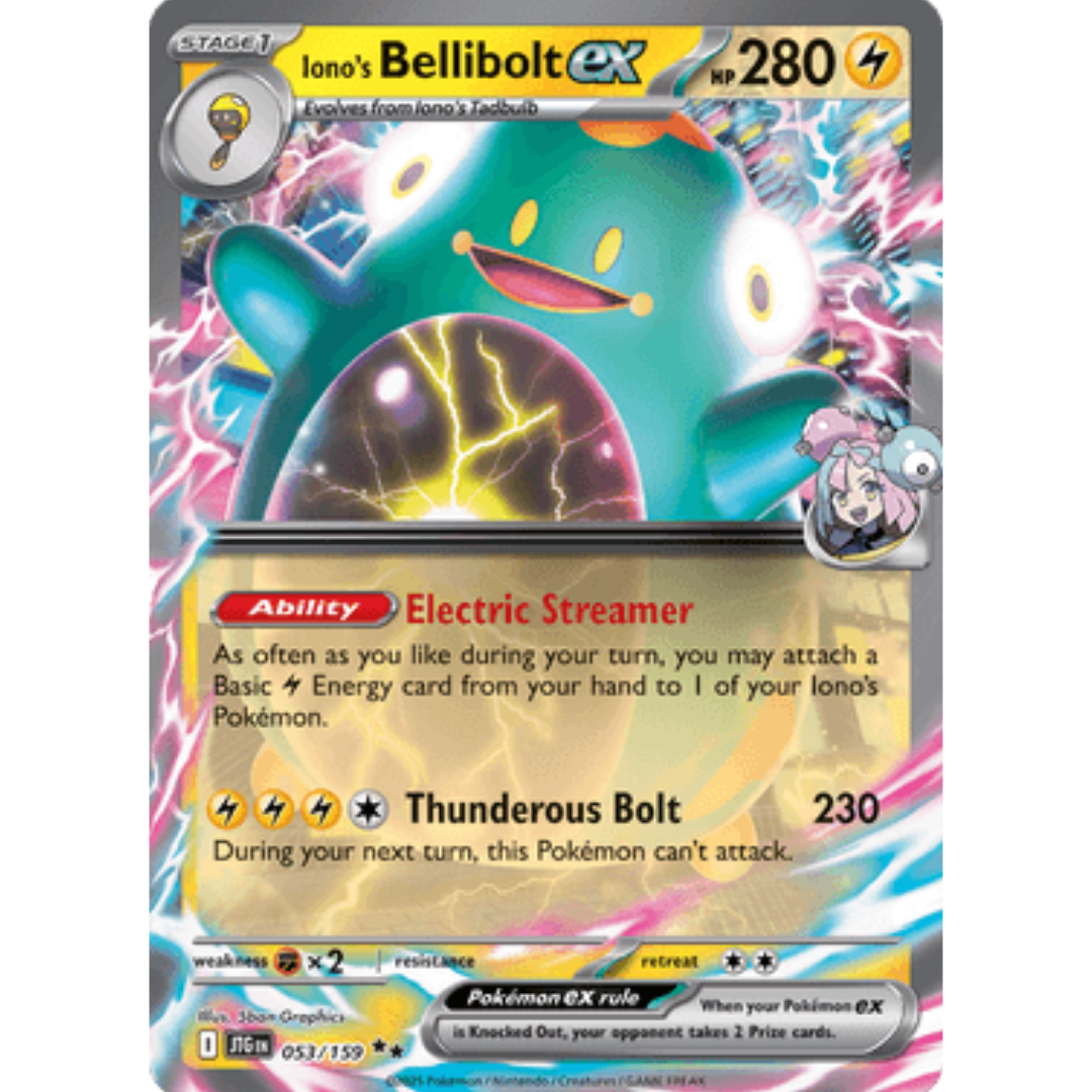 Iono's Bellibolt ex 053/159  - Holofoil SV09 Journey Together - Double Rare