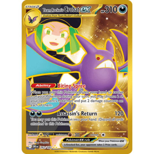 Team Rocket's Crobat ex 242/182  - Holofoil SV10 Destined Rivals - Hyper Rare