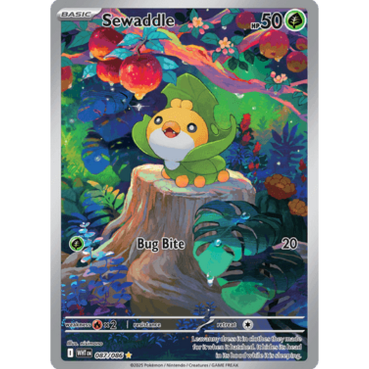 Sewaddle 087/086  - Holofoil SV White Flare - Illustration Rare