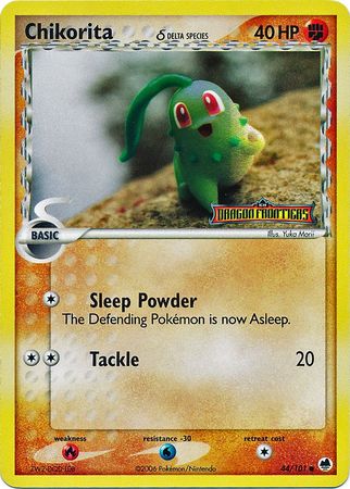 Chikorita (Delta Species) 044  - Reverse Holofoil Dragon Frontiers - Common