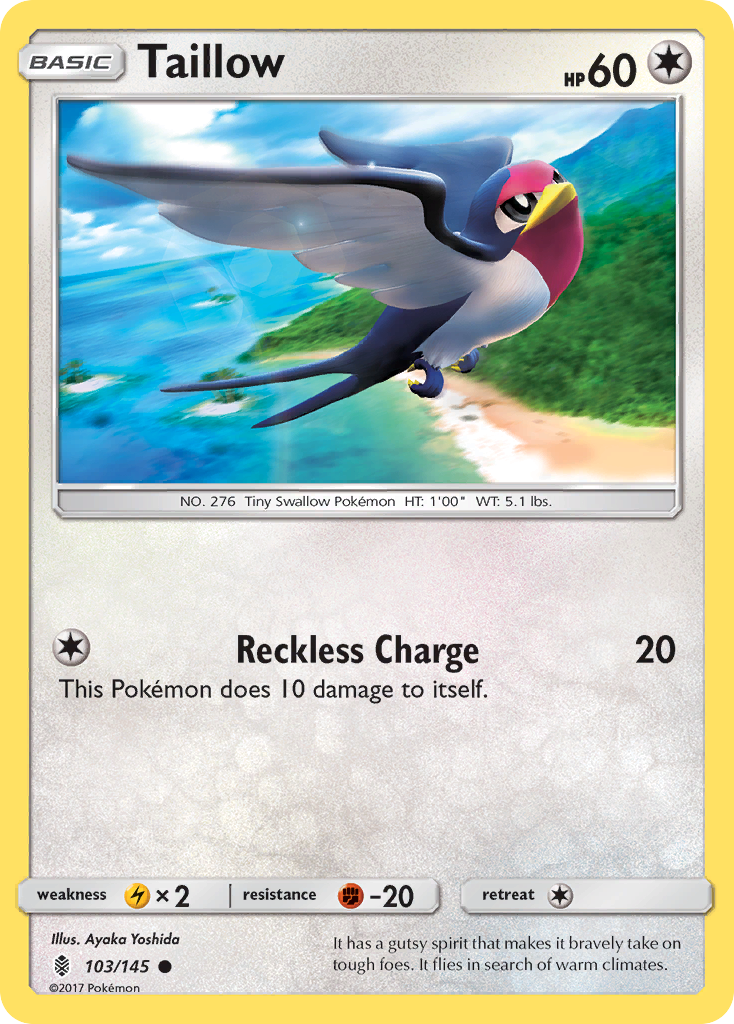 Taillow 103  SM  Guardians Rising - Common