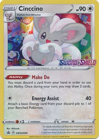 Cinccino - SWSH009 (Prerelease) [Staff]  - Holofoil SWSH Sword & Shield Promo Cards - Promo