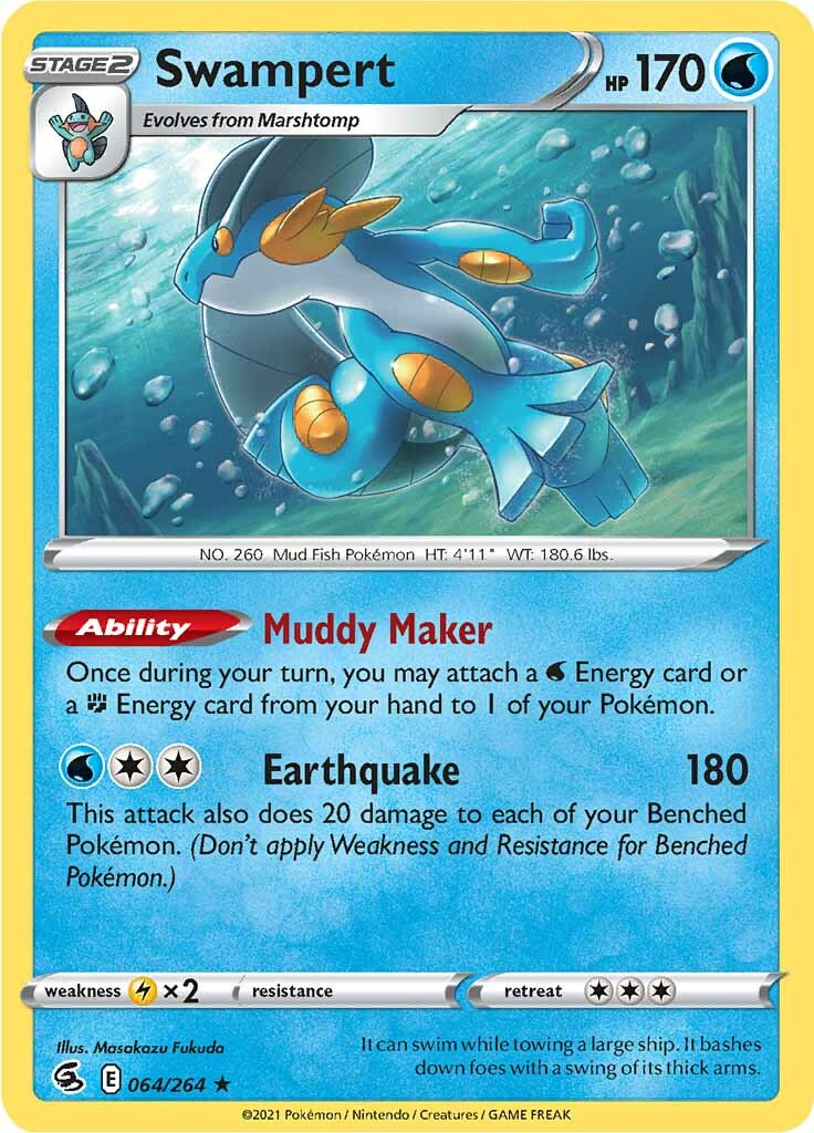 Swampert 064  - Holofoil SWSH08 Fusion Strike - Holo Rare