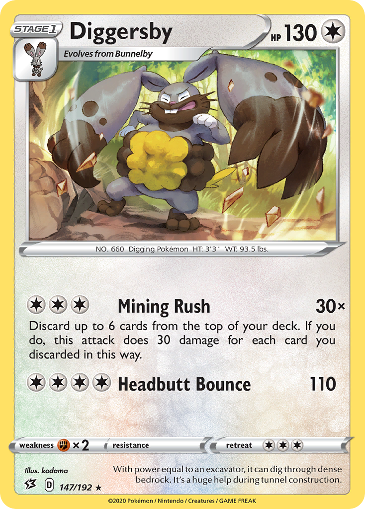 Diggersby  SWSH02 Rebel Clash - Rare
