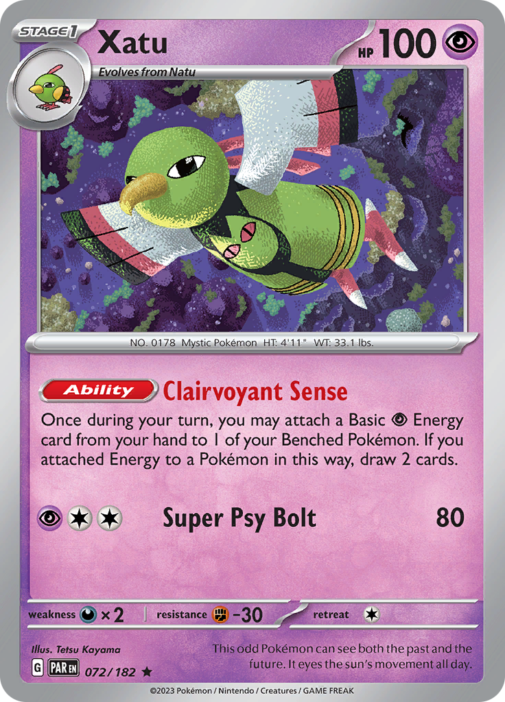 Xatu 072  - Holofoil SV04 Paradox Rift - Rare