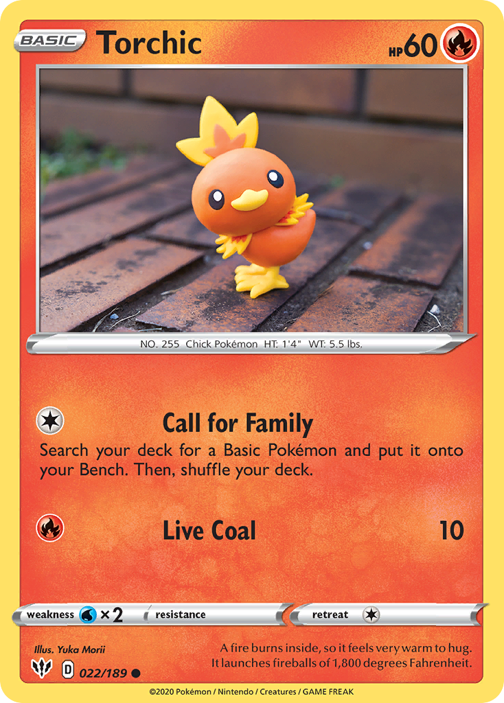 Torchic 022  SWSH03 Darkness Ablaze - Common