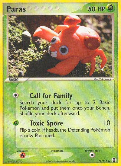 Paras 072  FireRed & LeafGreen - Common