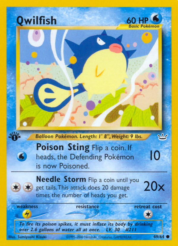 Qwilfish 049  - 1st Edition Neo Revelation - Common