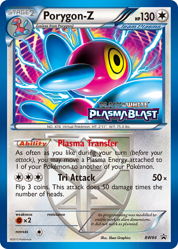 Porygon-Z (Team Plasma) - BW84 (Prerelease)  - Holofoil Black and White Promos - Promo