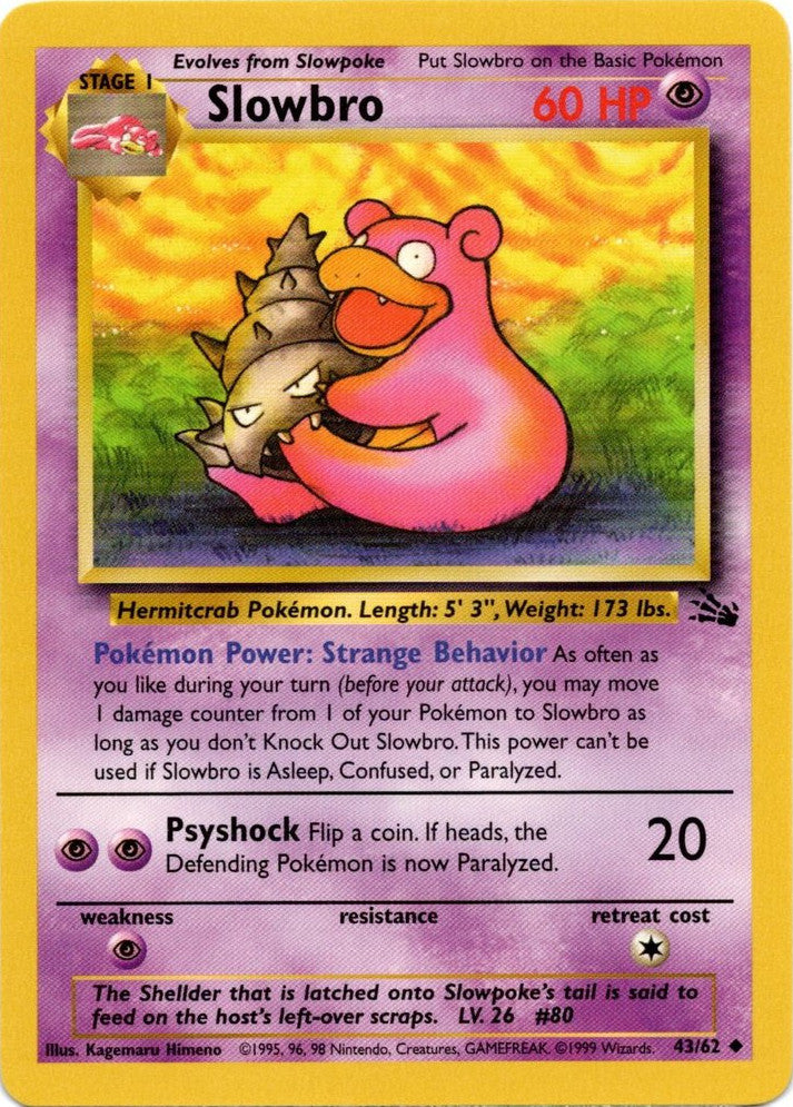 Slowbro 043  - Unlimited Fossil - Uncommon