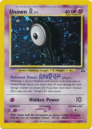 Unown [A] (14) 014  Neo Discovery - Holo Rare