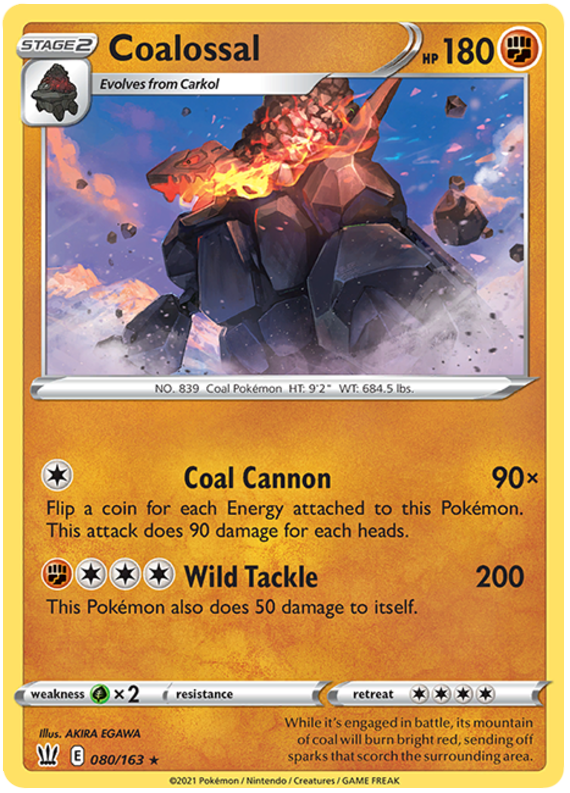 Coalossal 080  - Holofoil SWSH05 Battle Styles - Holo Rare