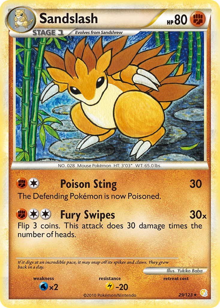 Sandslash 029  HeartGold SoulSilver - Rare