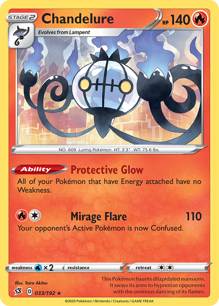 Chandelure 033  - Holofoil SWSH02 Rebel Clash - Holo Rare