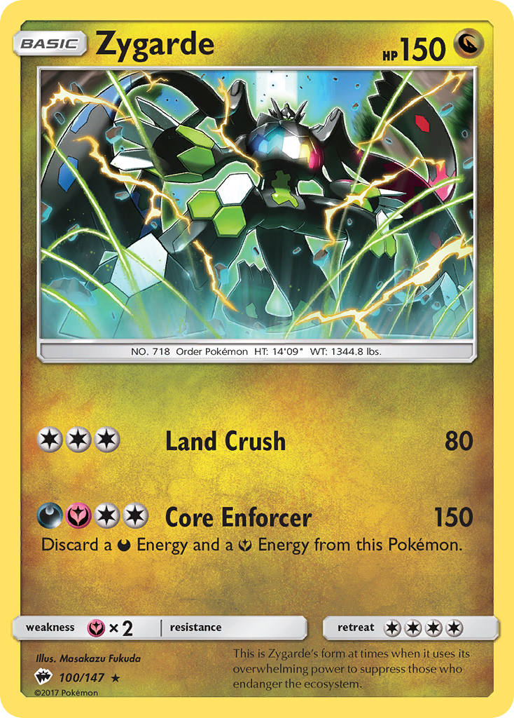 Zygarde 100  - Holofoil SM  Burning Shadows - Holo Rare